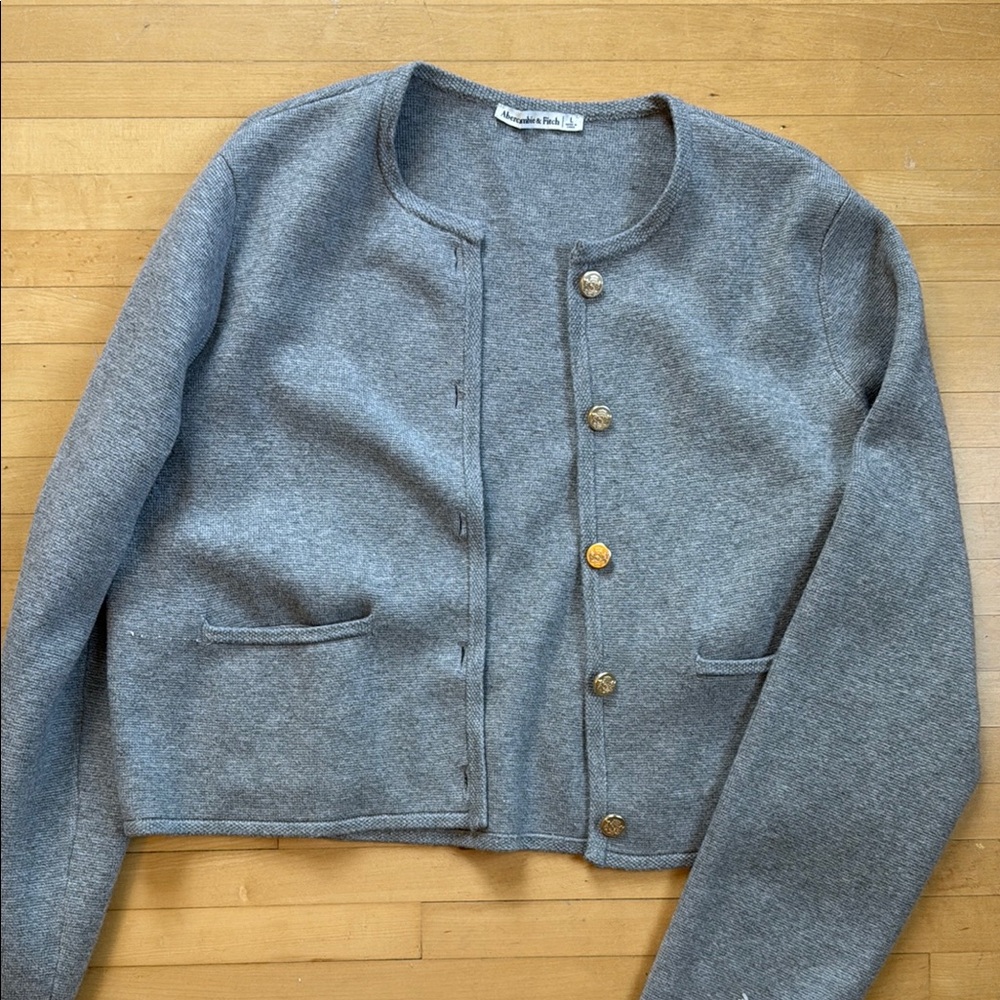 Abercrombie & Fitch Gray Cardigan Sweater